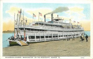 Postcard 1920s Iowa Keokuk Excursion Steamer Washington Mississippi  23-12147