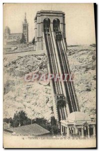 Old Postcard Marseille Elevators N D of the Guard