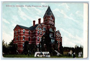 c1910 Exterior View School Defective Youth Vancouver Washington Vintage Postcard 