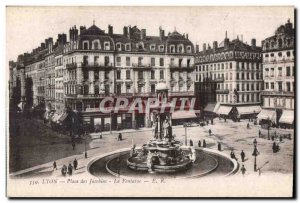 Postcard Old Lyon Place des Jacobins Fountain