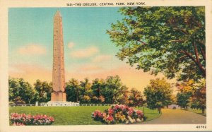 USA The Obelisk Central Park New York City Linen Postcard 03.53