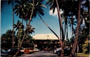 Halekulani Hotel Honolulu Hawaii HI Waikiki Woodie Car Postcard VTG UNP Mirro  