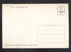 UTAH THE BEEHIVE STATE MAP POSTCARD