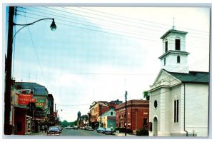 Pawtucket Rhode Island Postcard East Greenwich Main Street c1960 Vintage Antique