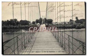 Old Postcard Agen Bridge On the bridge
