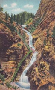 Colorado Pikes Peak Region Seven Falls Cheyenne Canon Curteich