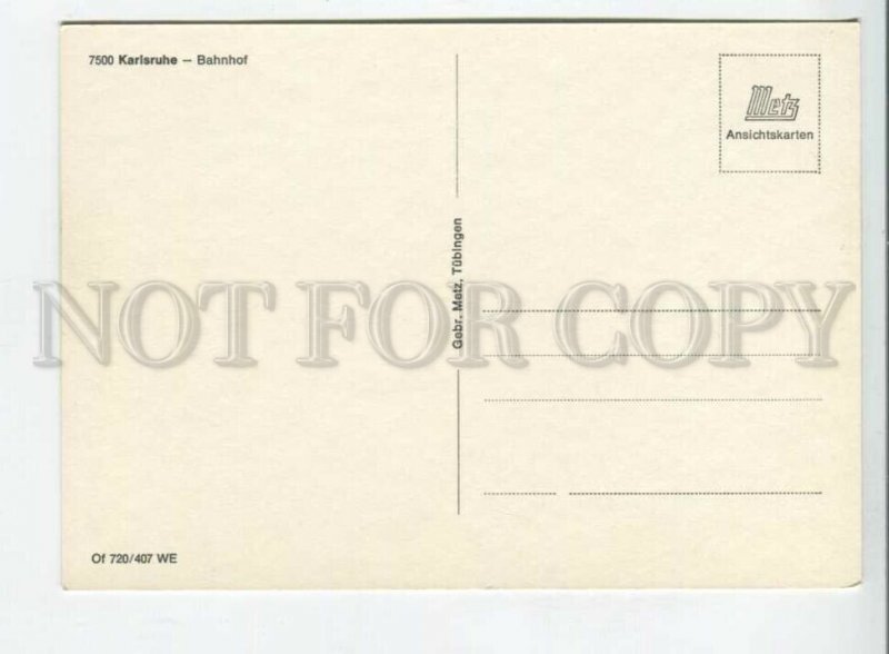442082 Germany Karlsruhe Train Station Tram Old postcard