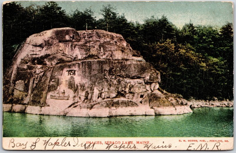 1905 Images Sebago Laike Maine ME Rock Formation Posted Postcard