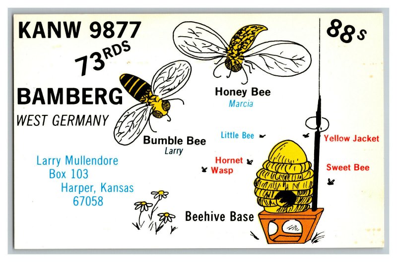 Postcard QSL Radio Card From Bamberg West Germany KANW 9877