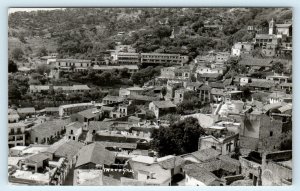 RPPC TAXCO, Guerrero, Mexico ~ BIRDSEYE VIEW Part of TOWN c1950s Postcard