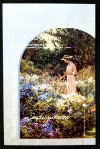 [AG] P654 Romantic Classic Oil Painting Garden Flower Women (postcard) *New