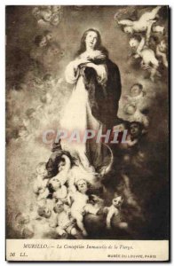 Postcard Old Immaculle Murillo La Conception of the Virgin Musee du Louvre Paris
