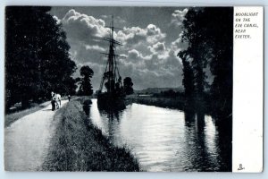 Devon England Postcard Moonlight on the Exe Canal Near Exeter c1905 Tuck Art
