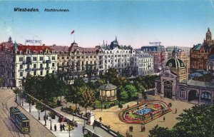 Germany Wiesbaden Kochbrunnen Vintage Postcard 03.78