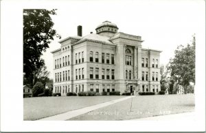 Vtg Postcard RPPC 1940s Logan Iowa IA Court House Building