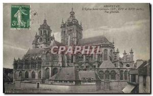 Old Postcard Argentan L & # 39Eglise Saint Germain General view