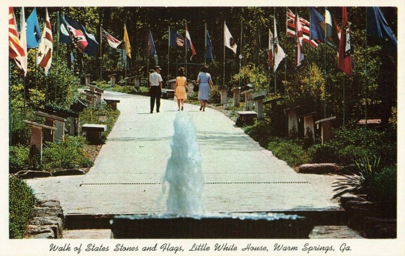 Postcard Walk of State Stones and Flags Warm Springs Georgia