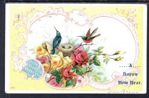 A Happy New Year,Birds,Roses