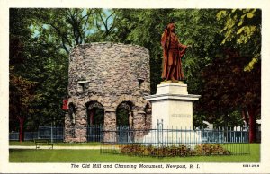 Rhode Island Newport The Old Mill and Channing Monument Curteich