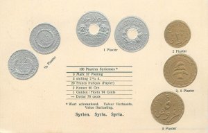 Vintage POSTCARD embossed national currency