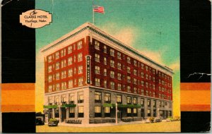 Vtg Linen Postcard Hastings Nebraska NE The Clarke Hotel P9