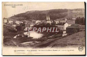 Postcard Old Louvesc Ardeche General view Lake and Mount Besset