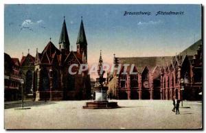 Old Postcard Braunschweig Allstadtmarkt