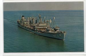 USS Truckee AO-147 Oiler Replenishment Ship US Navy postcard 