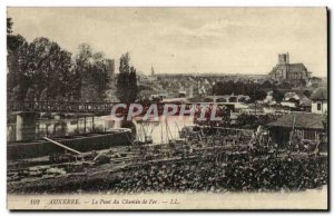 Old Postcard Auxerre Le Pont du Chemin de Fer