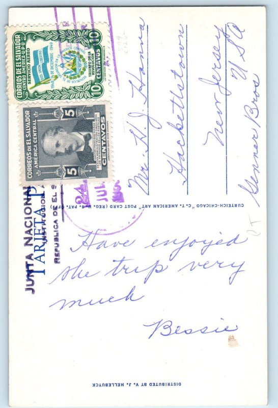 Republic of El Salvador Postcard Iglesia del Carmen Santa Tecla c1930's