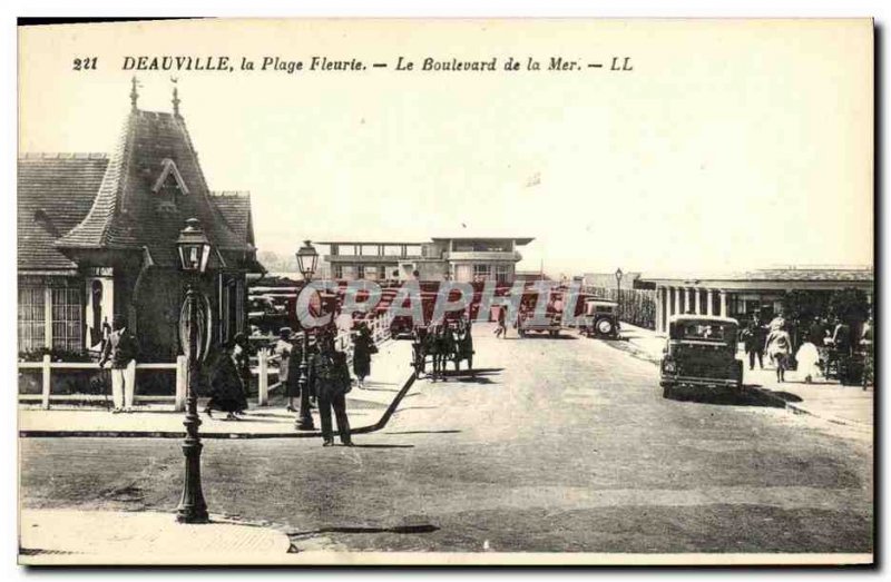 Old Postcard Deauville Beach Boulevard Fleurie Sea