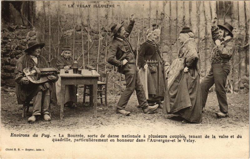 CPA France - Folklore - Env. du Puy - La Bourrée - Danse Nationale (773357)