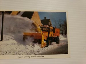 Vintage Postcard Michigan Copper Country Sno-Go in action Keweenaw Winter   633