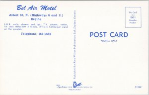 Bel Air Motel Regina SK Saskatchewan Unused Vintage Postcard G34