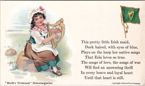 Swift & Company Premium Oleomargarine Advert Ireland Irish Maid  Postcard Y13