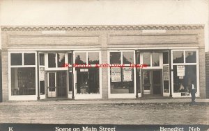 NE, Benedict, Nebraska, RPPC, Main Street, Storefronts, 1911 PM, Photo No E