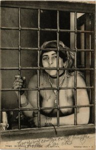 PC CPA ETHNIC NUDE CAPTIVE FEMALE TYPE, ALGERIA AFRICA (b730)