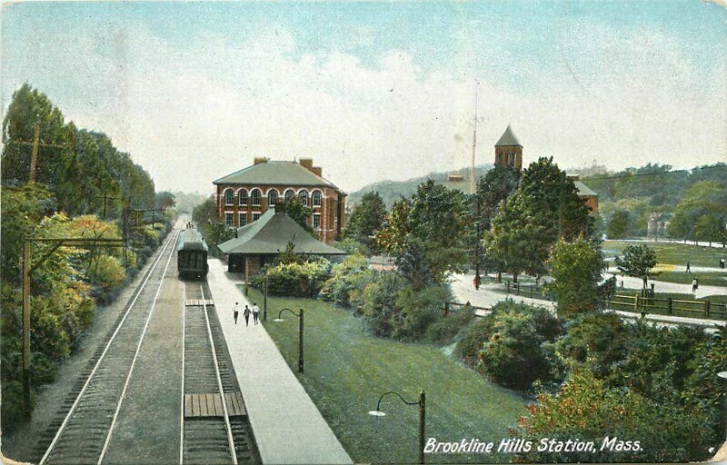 Massachusetts Brookline Hills Station Leighton undivided 1906 Postcard 21-10149