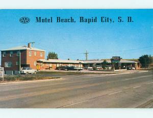 Unused Pre-1980 OLD CARS & BEACH MOTEL Rapid City South Dakota SD u2346