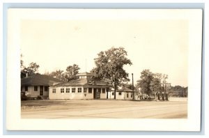 c1920's Stilesville IN Wall's Grove Restaurant Gas Station RPPC Photo Postcard 