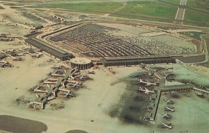 CHICAGO Illinois~O'HARE INTERNATIONAL AIRPORT-NEW TERMINAL~1950s AERIAL POSTCARD