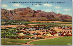 Fort Bliss Logan Heights Cantonment Mt. Franklin El Paso Texas TX Postcard