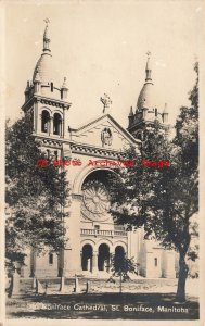 Canada, Manitoba, Winnipeg, RPPC, Boniface Cathedral, Valentine Photo