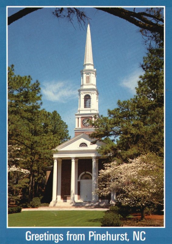 ??Vintage Postcard Village Chapel Greetings From Pinehurst North Carolina NC 