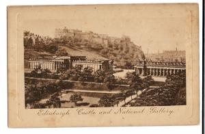 Edinburgh Castle & National Gallery Tuck PPC no 2459 Unposted Plate Marked Sepia