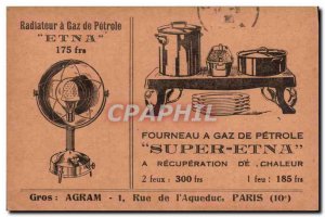 Postcard Old Advertisement Cooker Super Etna Agram de l & # 39Aqueduc Paris 1...