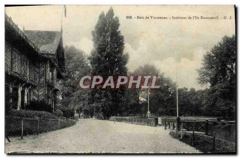 Old Postcard Bois de Vincennes Interior of & # 39lle Daumesnil