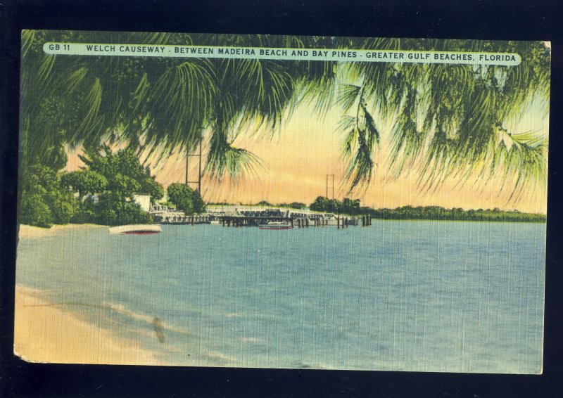 Madeira Beach-Bay Pines, Florida/FL Postcard, Welch Causeway, Greater Gulf