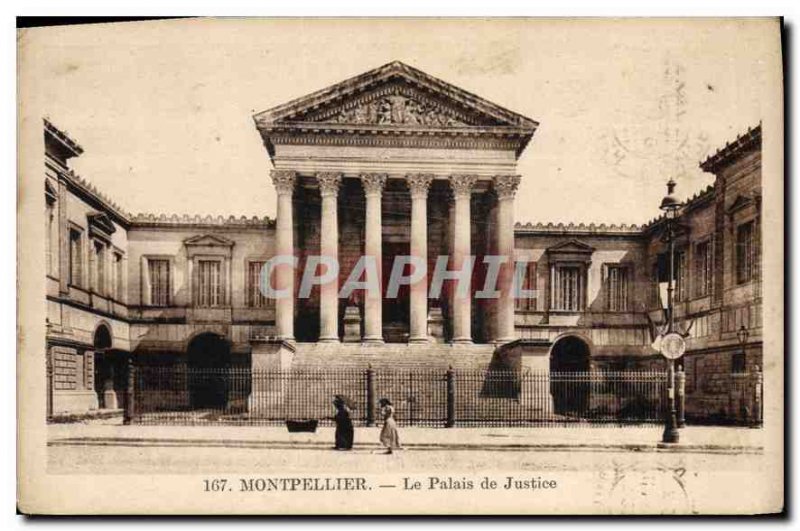 Old Postcard MONTPELLIER Courthouse