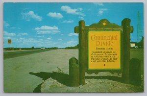 Northern New Mexico~Continental Divide On US Hwy 66 Sign~Vintage Postcard